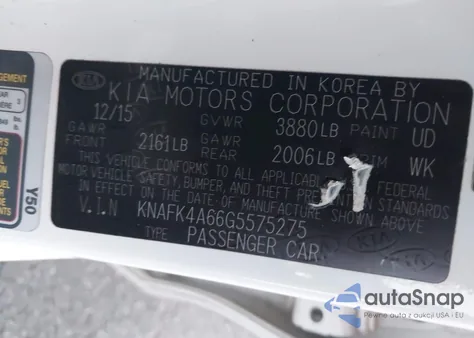 2016 Kia Forte Lx из США, поврежденный, VIN KNAFK4A66G5575275